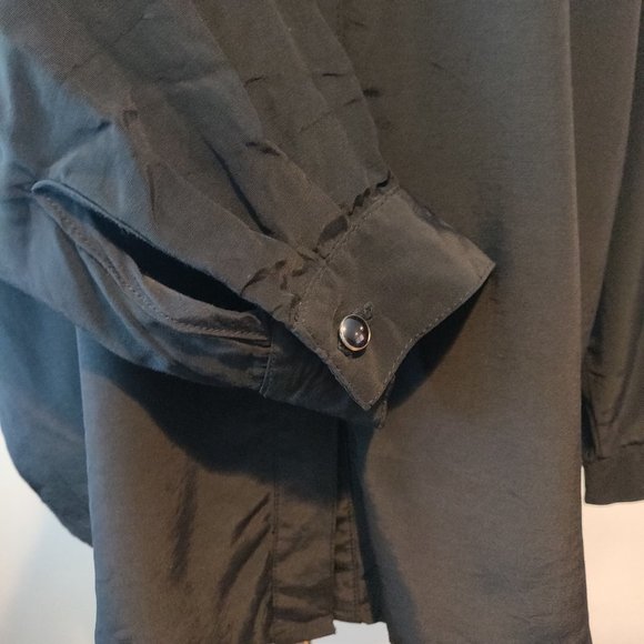 Desert West Womens Black Western Rodeo Horse Cacti Floral L/S Button Up Top S - Picture 5 of 11